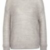 Luisa Cerano Pullover Mit Mohair Und Paillettenbesatz grau