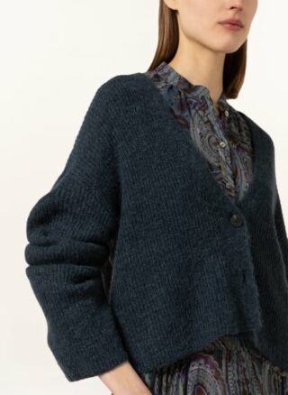 Luisa Cerano Strickjacke Mit Mohair Und Alpaka blau