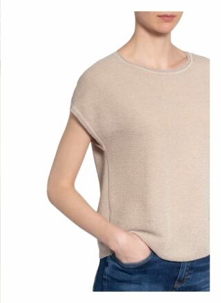 Luisa Cerano Strickshirt Mit Glitzergarn beige