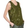 Luisa Cerano Top Mit Paillettenbesatz gruen