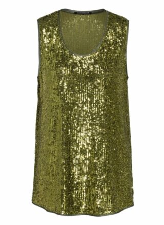 Luisa Cerano Top Mit Paillettenbesatz gruen