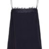 Luisa Cerano Top Mit Spitzenbesatz Und Seide blau