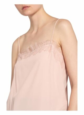 Luisa Cerano Top Mit Spitzenbesatz Und Seide rosa