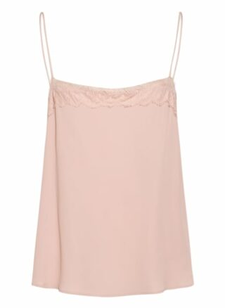 Luisa Cerano Top Mit Spitzenbesatz Und Seide rosa