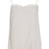 Luisa Cerano Top Mit Spitzenbesatz Und Seide weiss
