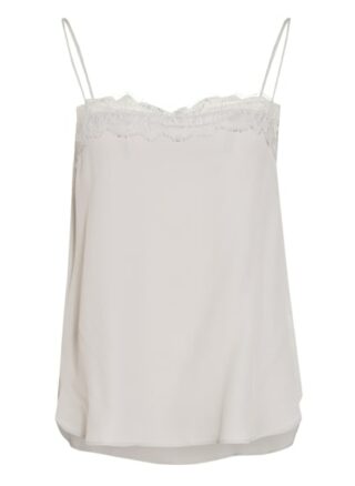 Luisa Cerano Top Mit Spitzenbesatz Und Seide weiss