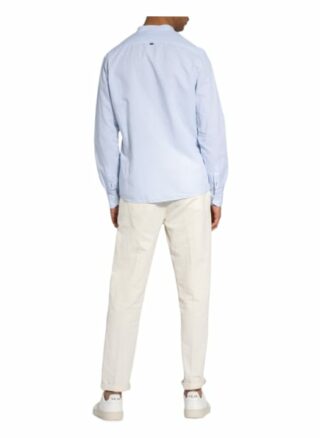 Maerz Muenchen Hemd Regular Fit Mit Leinen Mit Stehkragen blau