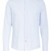 Maerz Muenchen Hemd Regular Fit Mit Leinen Mit Stehkragen blau