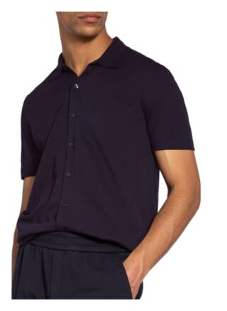 Maerz Muenchen Kurzarm-Hemd Comfort Fit Aus Piqué blau