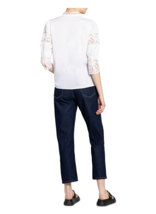 Maje Bluse Cebella Mit Spitzeneinsatz weiss
