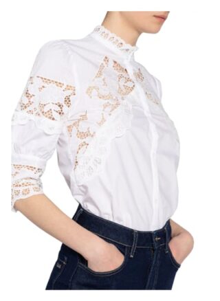 Maje Bluse Cebella Mit Spitzeneinsatz weiss