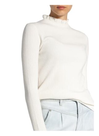 Maje Pullover Maullya Mit Volantbesatz weiss