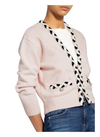 Maje Strickjacke Mit Perlenbesatz pink