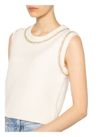 Maje Stricktop Mozel Mit Schmuckbesatz weiss