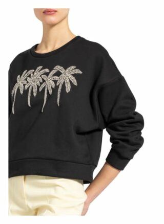 Maje Sweatshirt Tzar Mit Schmucksteinbesatz schwarz