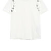 Maje T-Shirt Tillet Mit Nietenbesatz weiss