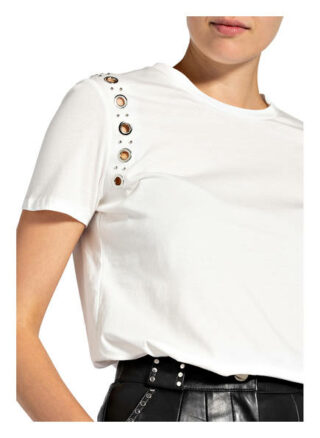Maje T-Shirt Tillet Mit Nietenbesatz weiss