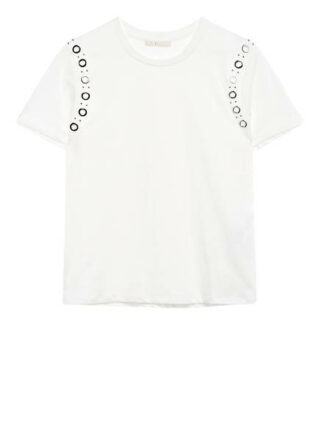 Maje T-Shirt Tillet Mit Nietenbesatz weiss