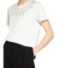 Maje T-Shirt Tiziano Mit Schmucksteinbesatz weiss
