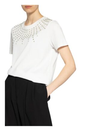 Maje T-Shirt Tiziano Mit Schmucksteinbesatz weiss