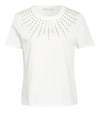 Maje T-Shirt Tiziano Mit Schmucksteinbesatz weiss