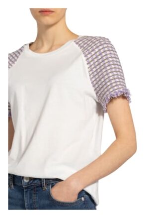 Maje T-Shirt Tweed weiss