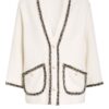 Maje Tweed-Jacke Venala Mit Glitzergarn weiss