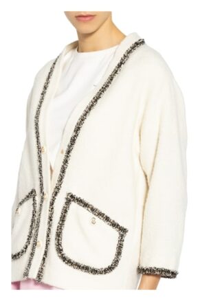 Maje Tweed-Jacke Venala Mit Glitzergarn weiss