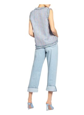 Maje Tweed-Top Mit Glitzergarn blau