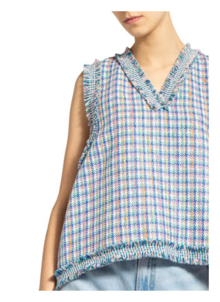 Maje Tweed-Top Mit Glitzergarn blau