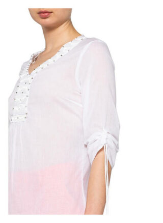 Malvin Blusenshirt Mit Schmucksteinbesatz weiss