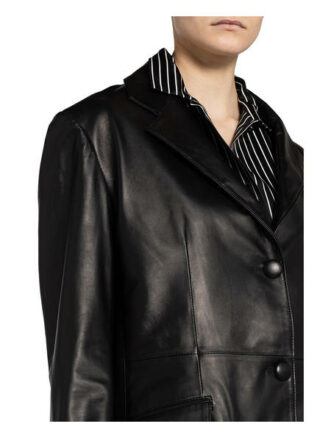 Manokhi Lederblazer Jared schwarz