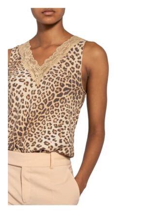 Marc Aurel Blusentop Mit Spitzenbesatz beige