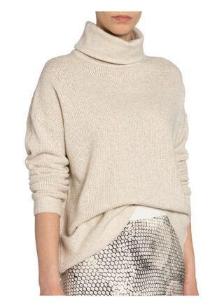Marc Aurel Rollkragenpullover Mit Glitzergarn beige