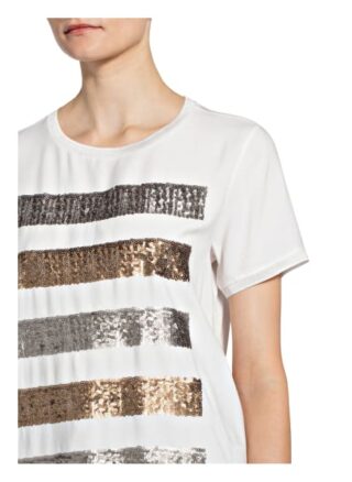 Marc Aurel T-Shirt Mit Pailettenbesatz weiss