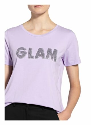 Marc Aurel T-Shirt Mit Schmucksteinbesatz violett