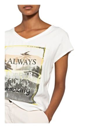 Marc Aurel T-Shirt Mit Schmucksteinbesatz weiss