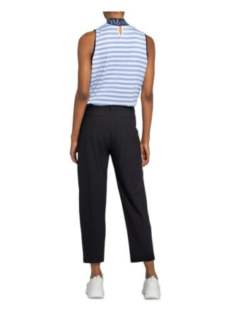 Marc Aurel Top Im Materialmix blau
