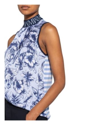Marc Aurel Top Im Materialmix blau