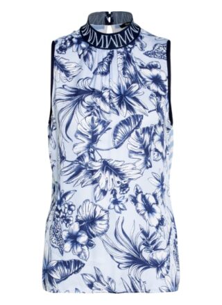 Marc Aurel Top Im Materialmix blau