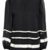 Marc Cain Blusenshirt Mit Fransenbesatz blau