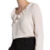 Marc Cain Blusenshirt Mit Rüschenbesatz Im Materialmix weiss