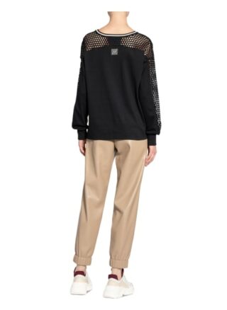 Marc Cain Longsleeve Im Materialmix schwarz