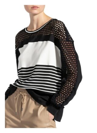 Marc Cain Longsleeve Im Materialmix schwarz