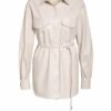 Marc Cain Overshirt In Lederoptik weiss