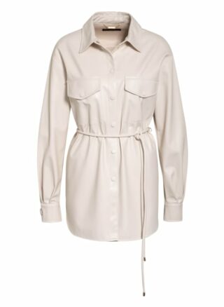 Marc Cain Overshirt In Lederoptik weiss