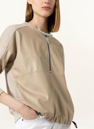 Marc Cain Sweatshirt Im Materialmix beige