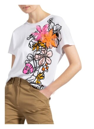 Marc Cain T-Shirt Mit Perlen- Und Paillettenbesatz weiss
