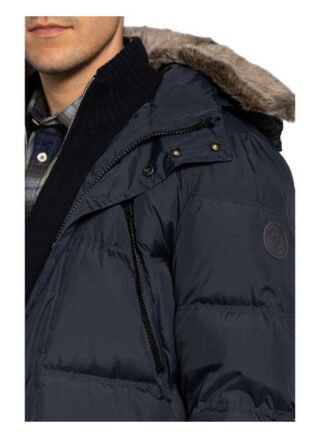 Marc O'polo Daunenjacke Mit Kunstfellbesatz blau