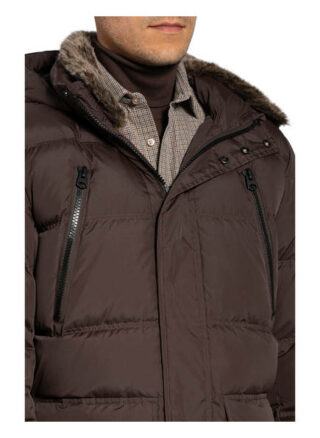Marc O'polo Daunenjacke Mit Kunstfellbesatz braun